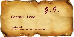 Gerstl Irma névjegykártya