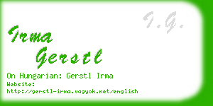 irma gerstl business card